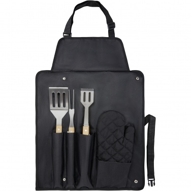Logotrade Werbegeschenke das Foto: Gril 5-teiliges Grillset und Handschuh 