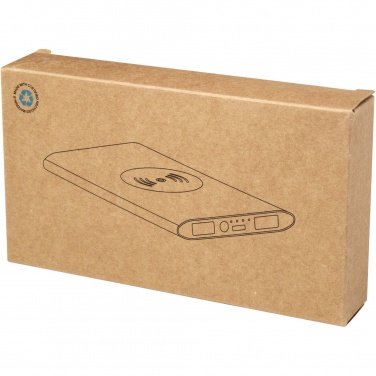 Logotrade Werbeartikel das Foto: Juice 8000 mAh Typ-C kabellose Powerbank aus recyceltem Aluminium