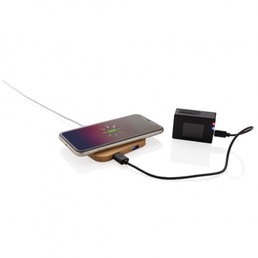 Logotrade Logogeschenke das Foto: 5W-Wireless-Charger aus Bambus mit USB