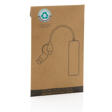 Logotrade Werbeartikel das Foto: RCS recycelter USB-Hub mit Dual-Input
