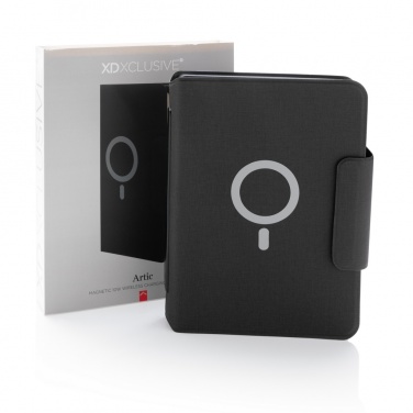 Logotrade Logogeschenke das Foto: Artic magnetisches 10W Wireless Charging Notizbuch