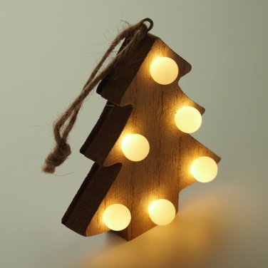 Logotrade werbemittel das Foto: Anhänger aus Holz mit LED