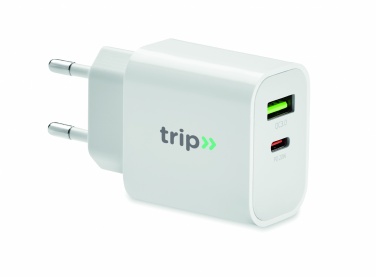 Logotrade Werbeartikel das Foto: 18W 2-Port USB-Ladegerät EU-Ste