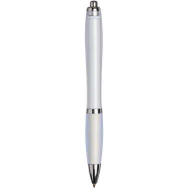 Logotrade Firmengeschenke das Foto: Curvy ballpoint pen with frosted barrel and grip