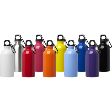 Logotrade werbemittel das Foto: Oregon 400 ml RCS-zertifizierte, einwandige Trinkflasche aus Edelstahl mit Karabinerhaken