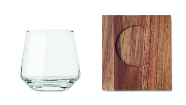 Logotrade Firmengeschenke das Foto: Glas mit Untersetzer