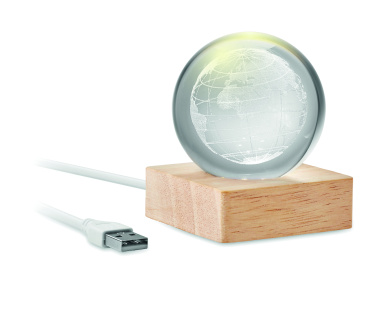 Logotrade Werbeartikel das Foto: LED-Glaskugel Globus