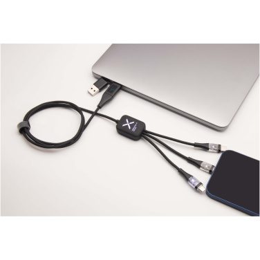 Logotrade Geschäftsgeschenke das Foto: SCX.design C51 60W 5 in 1 Schnellladekabel aus rPET mit Display