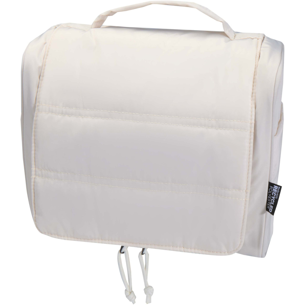 Logotrade Geschäftsgeschenke das Foto: Puffer GRS recycelte aufhängbare Kulturtasche 8L