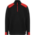 Maverick Pullover für Herren mit halbem Reißverschluss, 280 g/m2, Schwarz / Rot