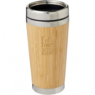 Logo trade promotional merchandise image of: Bambus 450 ml tumbler with bamboo outer