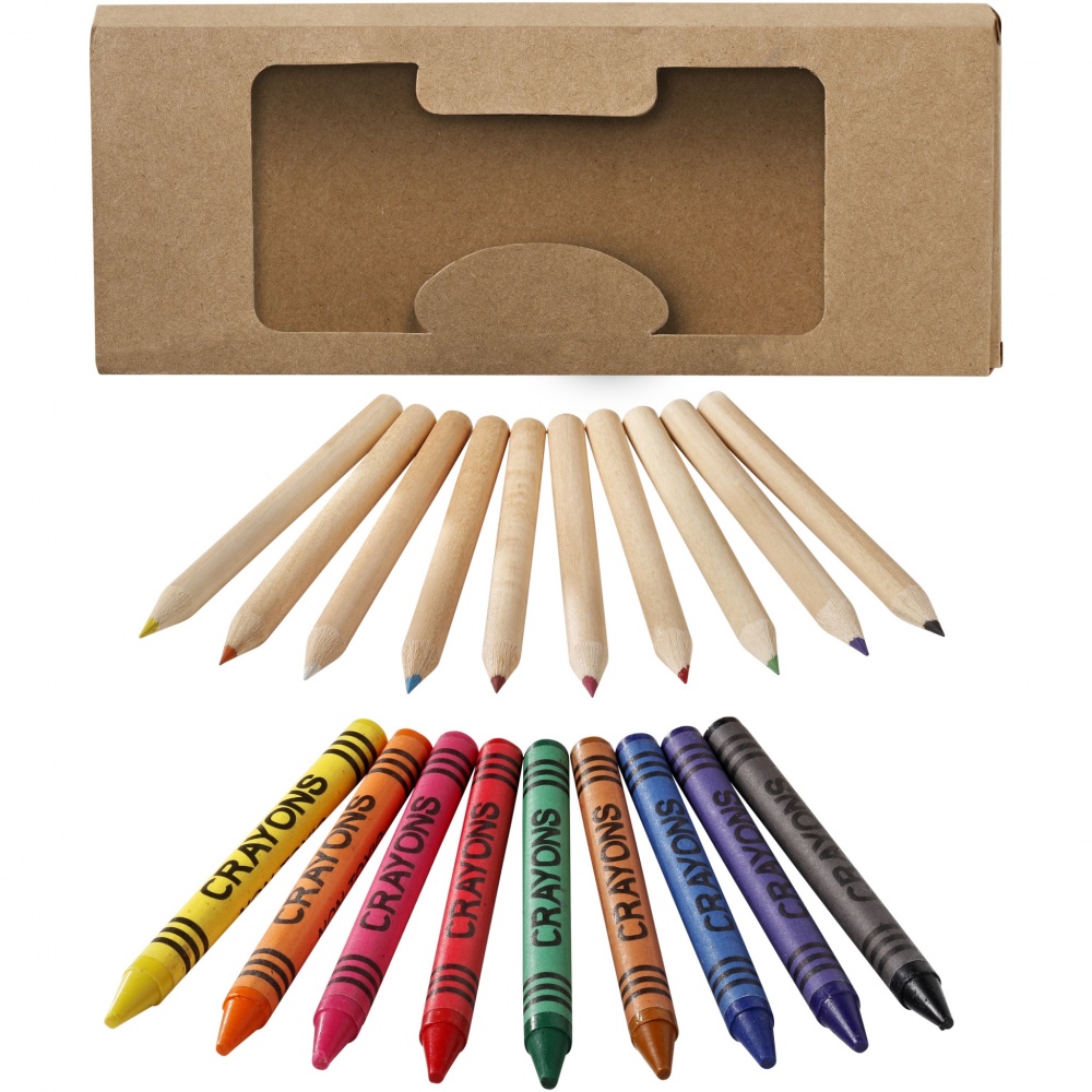 Logo trade advertising products picture of: Lucky 19-piece coloured pencil and crayon set
