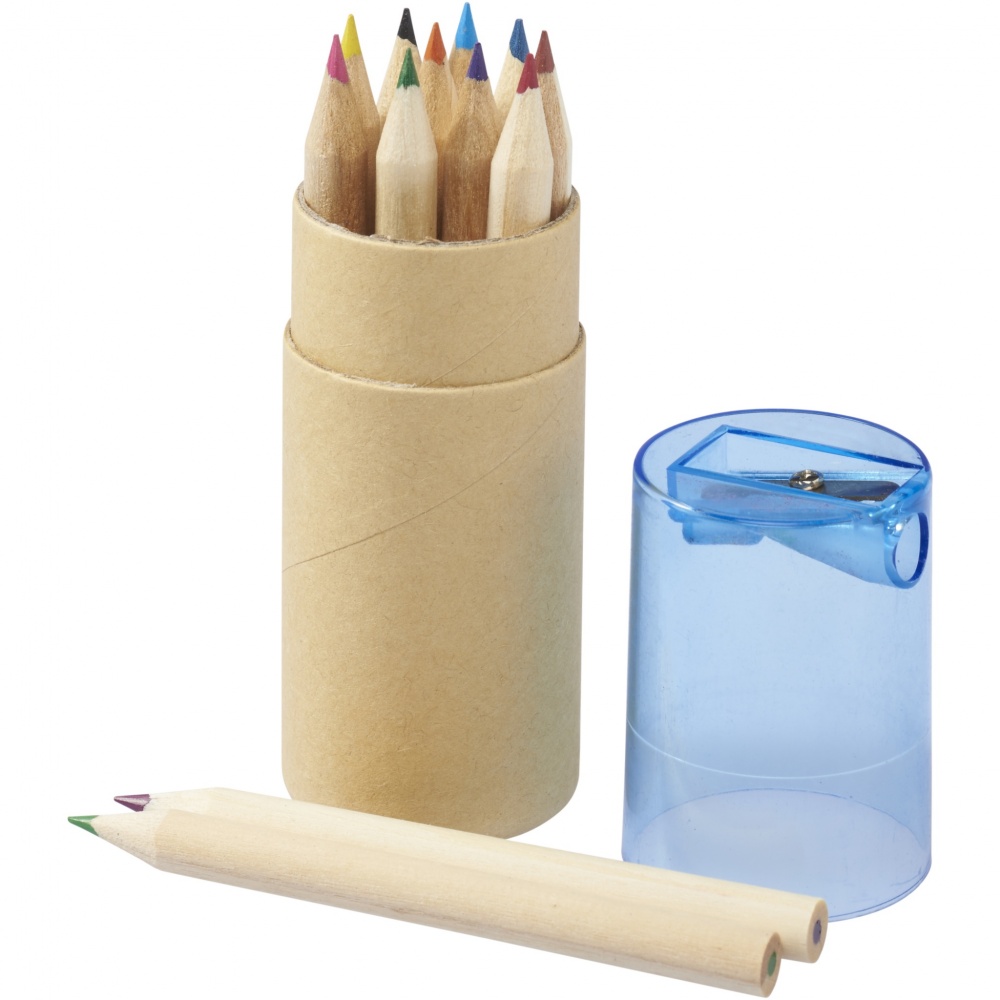 Logo trade business gifts image of: Hef 12-piece coloured pencil set with sharpener