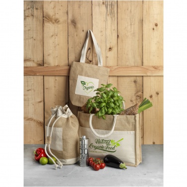 Logotrade business gifts photo of: Mumbay cotton pocket jute tote bag 18L