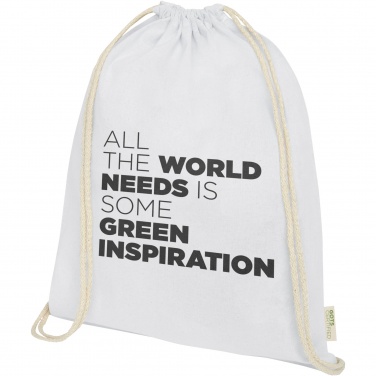 Logo trade promotional giveaways picture of: Orissa 100 g/m² organic cotton drawstring bag 5L