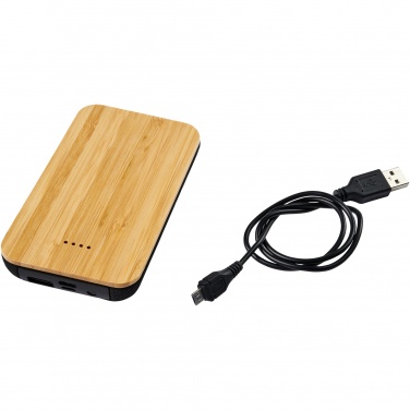 Logo trade promotional gifts picture of: Future 6000 mAh bamboo/fabric wireless power bank