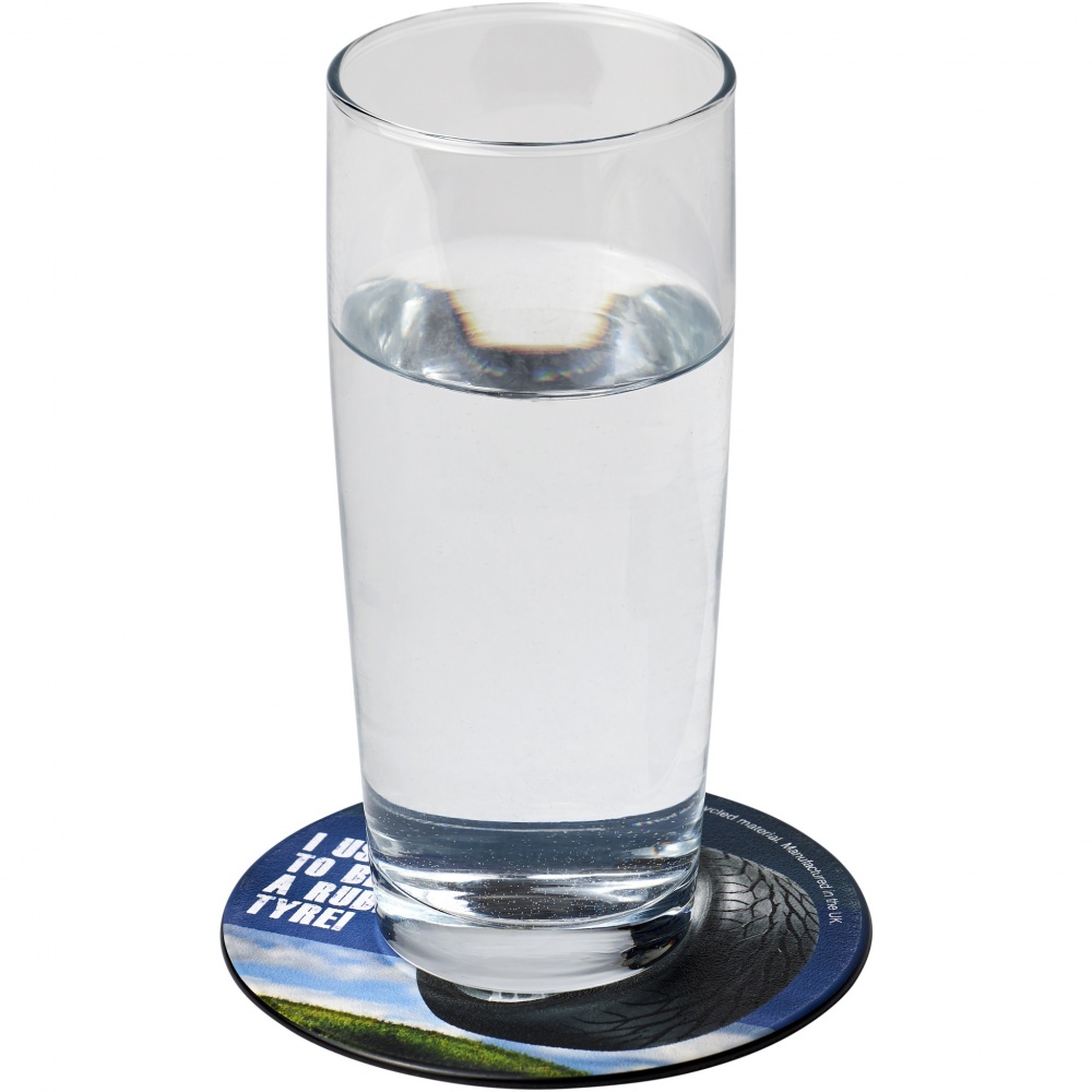Logo trade promotional items image of: Brite-Mat® round coaster with tyre material