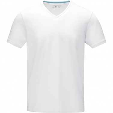Logo trade promotional merchandise picture of: Kawartha short sleeve men's organic V-neck t-shirt