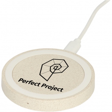 Logo trade promotional product photo of: Naka 5W wheat straw wireless charging pad