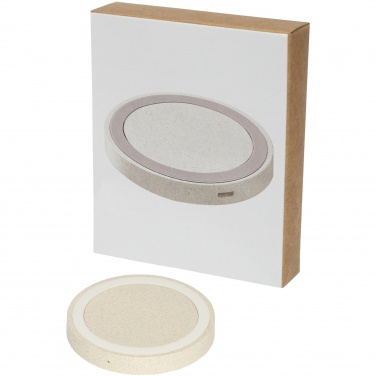 Logo trade advertising product photo of: Naka 5W wheat straw wireless charging pad