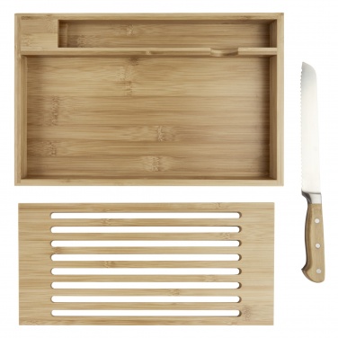 Logotrade advertising product picture of: Pao bamboo cutting board with knife