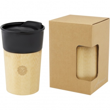 Logo trade promotional items image of: Pereira 320 ml porcelain mug with bamboo outer wall