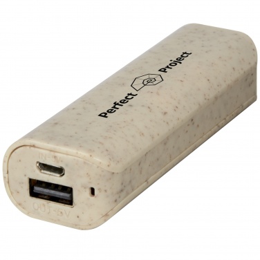 Logo trade promotional product photo of: Yoko 1200mAh wheat straw power bank