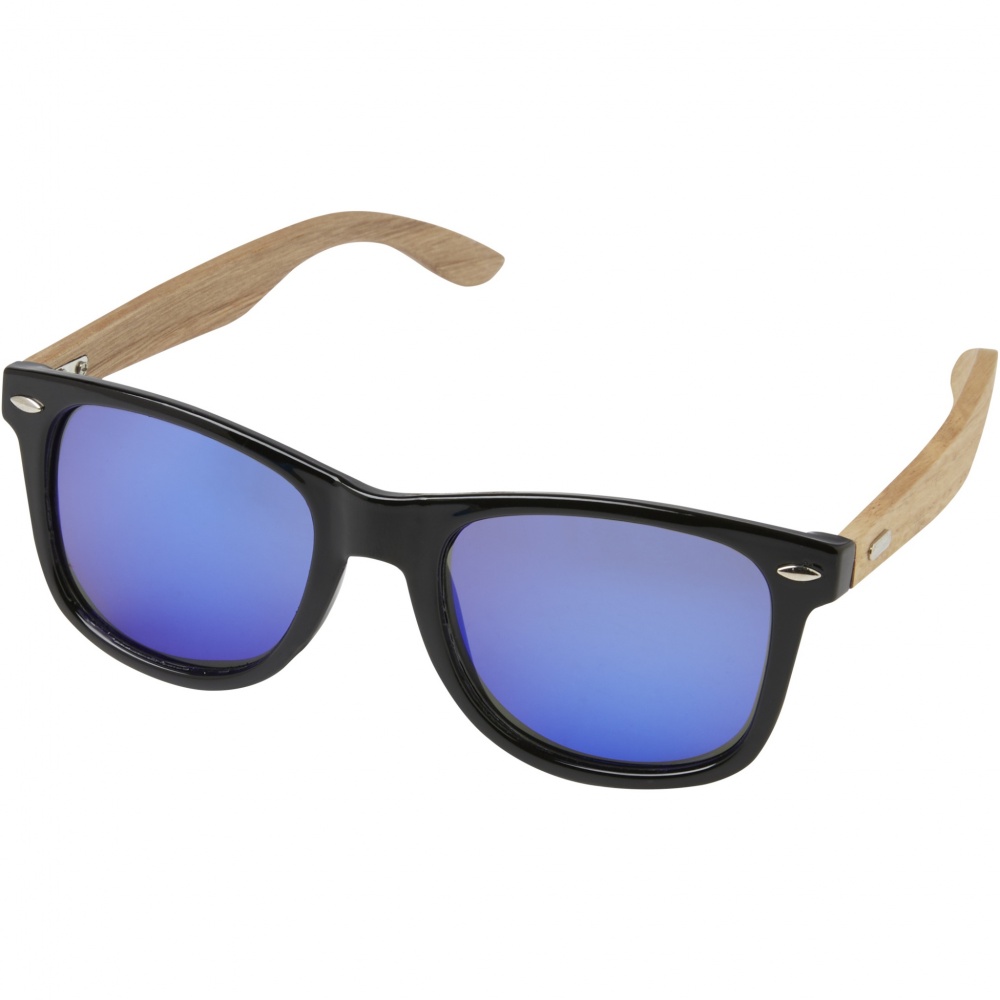 Logo trade promotional gift photo of: Hiru rPET/wood mirrored polarized sunglasses in gift box