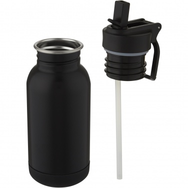 Logo trade promotional products image of: Lina 400 ml stainless steel sport bottle with straw and loop