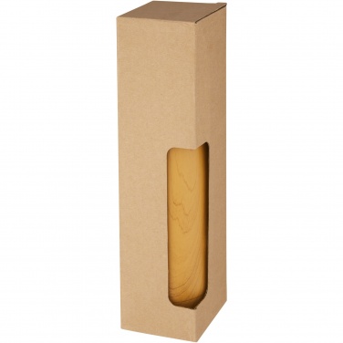 Logo trade promotional items image of: Cove 500 ml vacuum insulated stainless steel bottle with wood print
