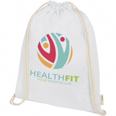 Logo trade promotional products image of: Orissa 140 g/m² organic cotton drawstring bag 5L