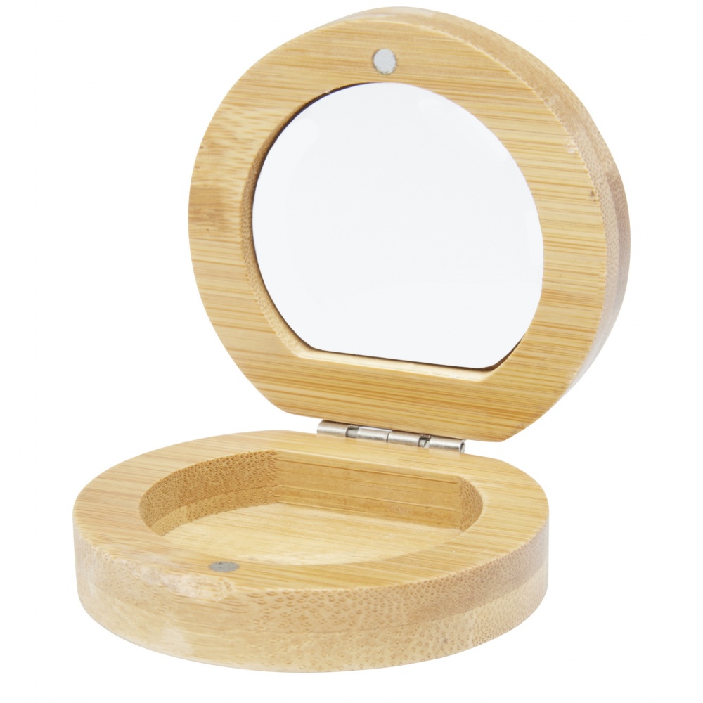 Logo trade advertising products picture of: Afrodit bamboo pocket mirror