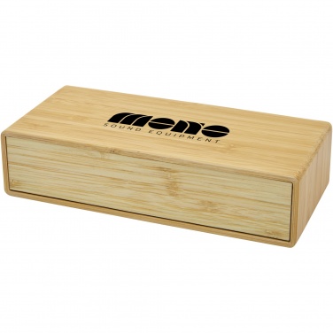 Logo trade promotional products image of: Minata bamboo wireless charger with clock