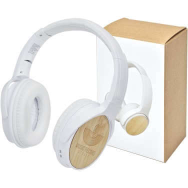 Logo trade promotional gifts picture of: Athos bamboo Bluetooth® headphones with microphone