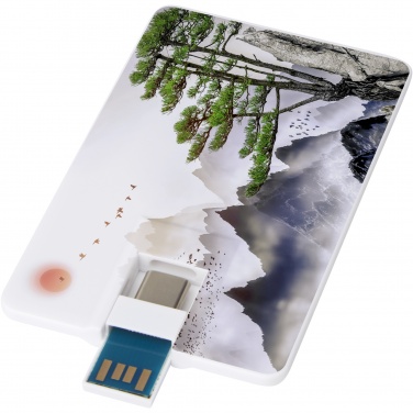 Logo trade business gift photo of: Duo slim 32GB USB drive with Type-C and USB-A 3.0