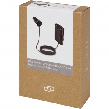 Logo trade promotional products picture of: Pilot dual car charger with QC 3.0 dual back seat extended charger