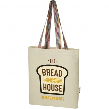Logo trade promotional merchandise image of: Rainbow 180 g/m² recycled cotton tote bag 5L