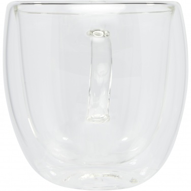 Logotrade corporate gift picture of: Manti 2-piece 250 ml double-wall glass cup with bamboo coaster 