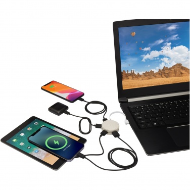 Logo trade corporate gift photo of: Kenzu wheat straw USB hub