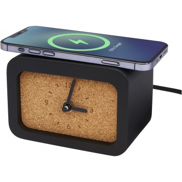 Logo trade advertising products image of: Momento wireless limestone charging desk clock