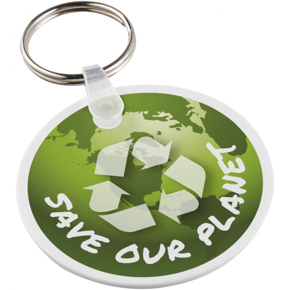 Logotrade promotional product image of: Tait circle-shaped recycled keychain