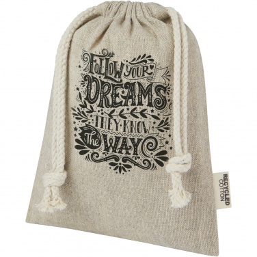 Logo trade promotional item photo of: Pheebs 150 g/m² GRS recycled cotton gift bag small 0.5L