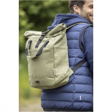 Logo trade promotional giveaways image of: Joey 15” GRS recycled canvas rolltop laptop backpack 15L