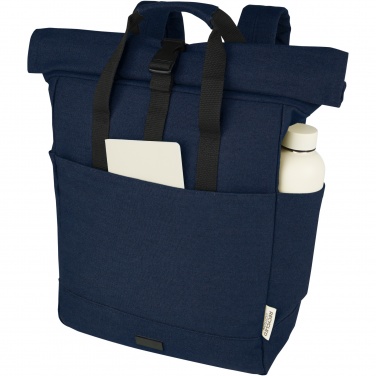Logo trade corporate gift photo of: Joey 15” GRS recycled canvas rolltop laptop backpack 15L