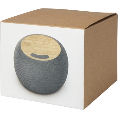 Logotrade promotional product picture of: Ecofiber bamboo/RPET Bluetooth® speaker and wireless charging pad