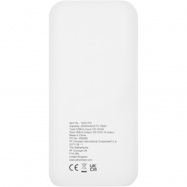 Logo trade advertising products image of: Electro 20.000 mAh recycled plastic power bank 