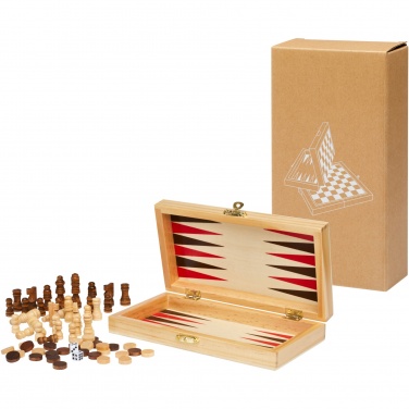 Logotrade promotional item image of: Mugo 3-in-1 wooden game set