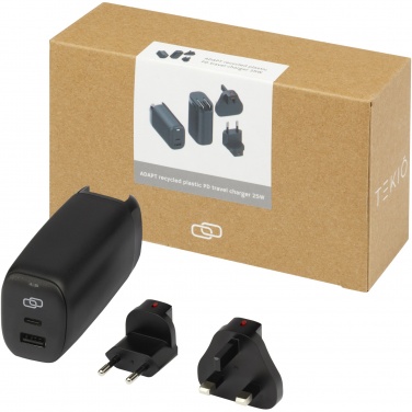 Logo trade promotional merchandise image of: ADAPT 25W recycled plastic PD travel charger