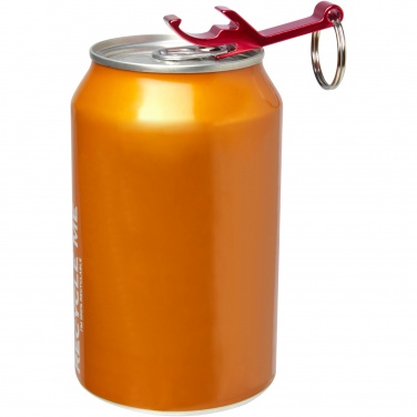 Logo trade business gifts image of: Tao RCS recycled aluminium bottle and can opener with keychain 