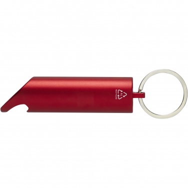 Logotrade promotional product image of: Flare RCS recycled aluminium IPX LED light and bottle opener with keychain